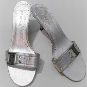 Bcbgmaxazria Slide Sandals Metallic Silver 7B